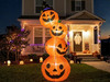 7 ft stacked jack o lantern inflatable with hat glowing
