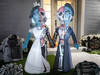 Inflatable light-up zombie couple Halloween yard decoration
