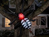 6 ft light-up black spider Halloween yard inflatable