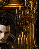 Gold baroque framed wall art styled for gothic gallery walls, Halloween displays, and moody interiors