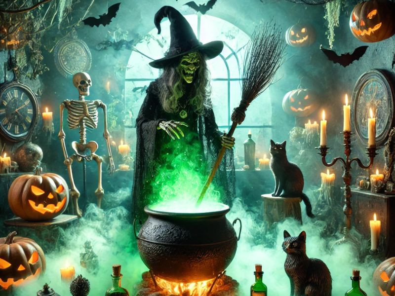 Spooky Witch Scene with Animatronics