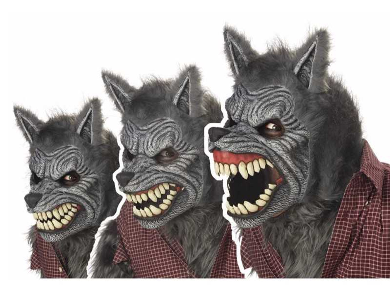 Animated Ani-Motion Grey Werewolf Mask