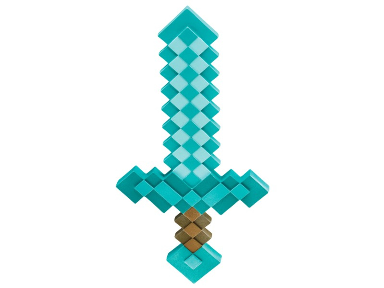 The Minecraft Sword is perfect for role play or as a Halloween costume accessory. The sword has the pixel detailing that makes it look realist to the video game weapon. This lightweight plastic sword is 20.25" long and 10" wide. This is an officially licensed Minecraft product.