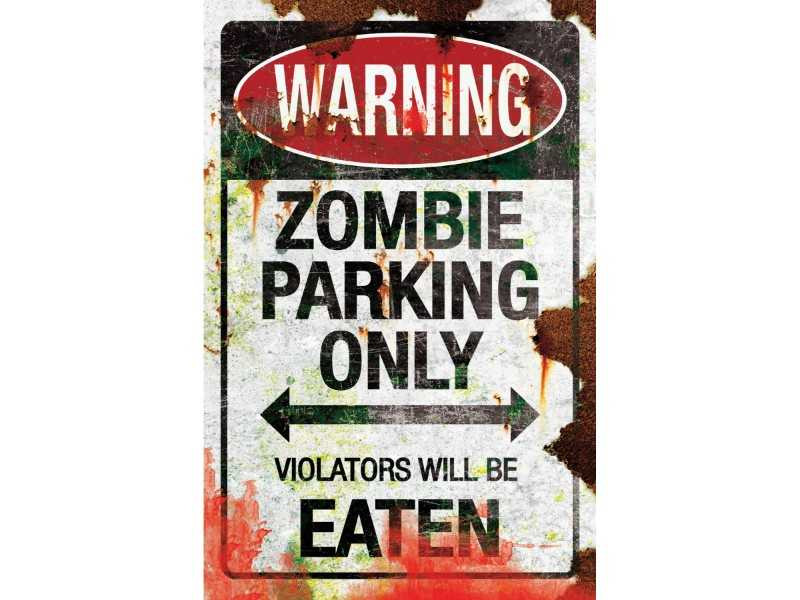 zombie parking only metal sign halloween decor