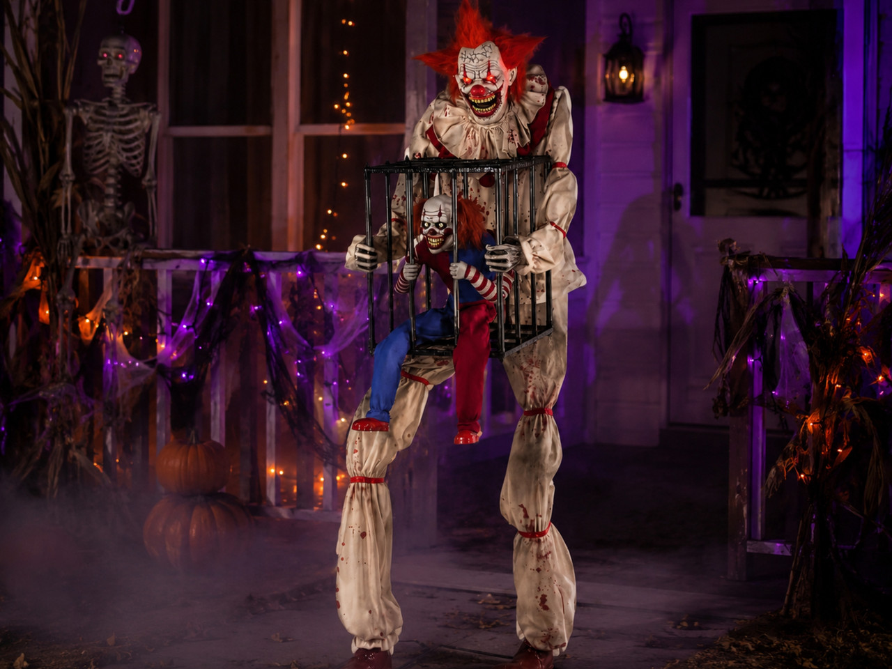 7 ft halloween animatronic clown decoration
