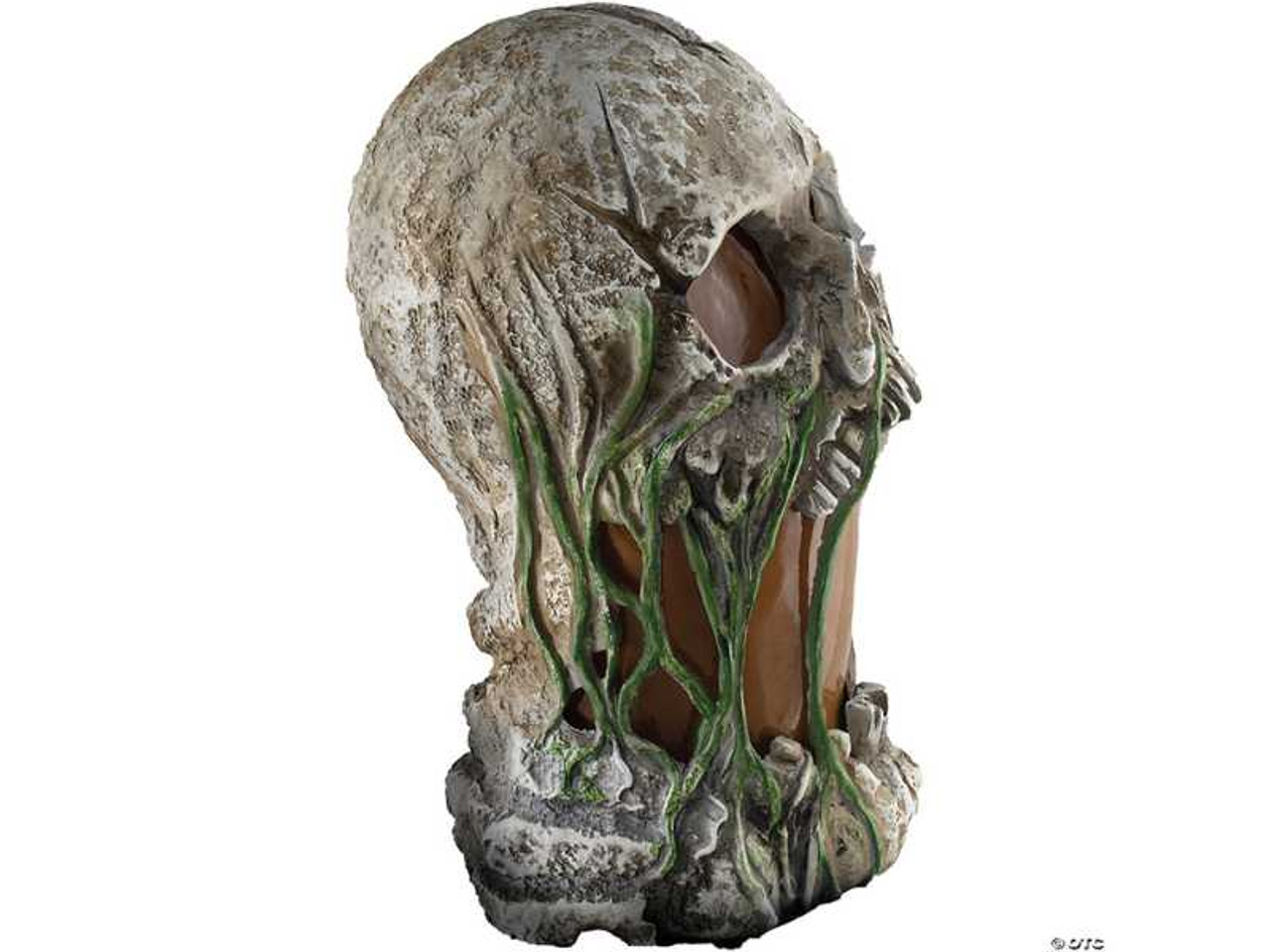 Flaming Rotted Skull Animated Prop | 12"