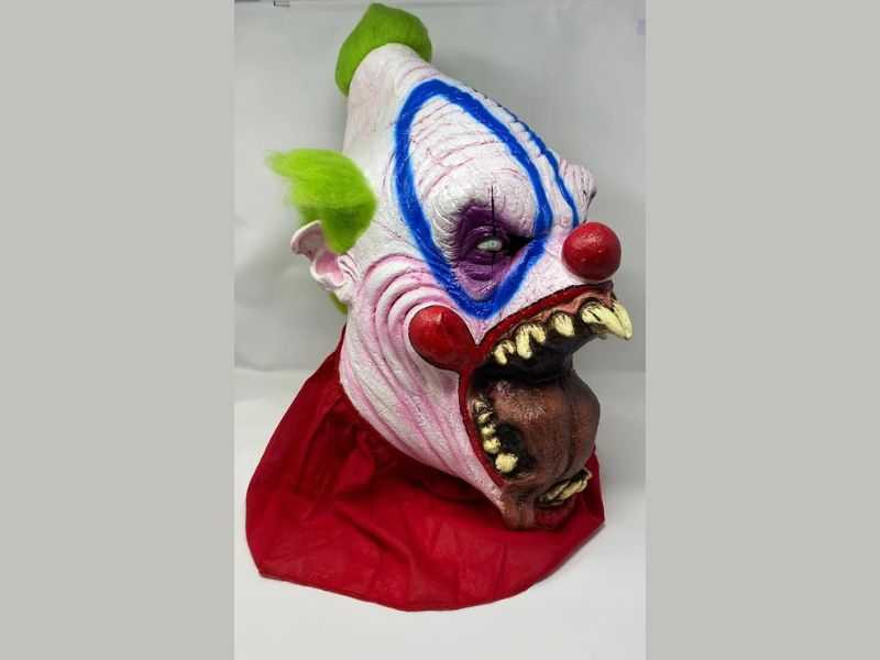 evil clown mask with green hair halloween