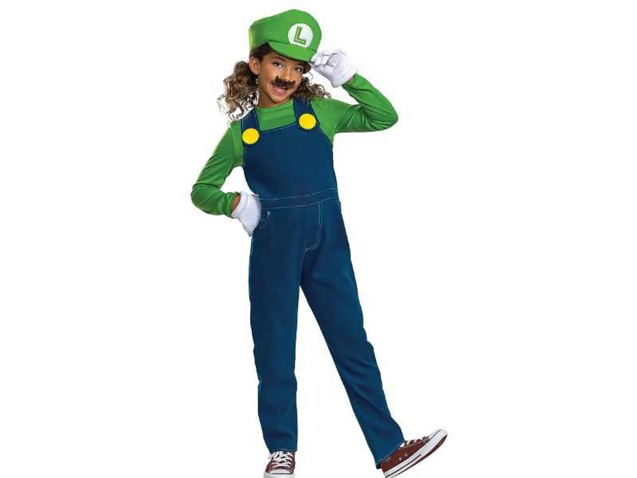 Kids Elevated Mario Bros Luigi Costume Medium 7-8