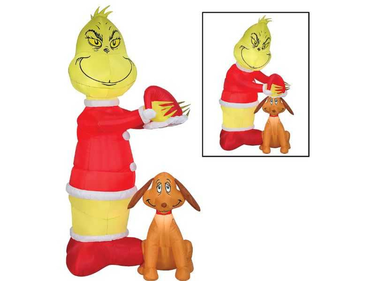 Airblown® Animated Grinch Putting Santa Hat on Max 35" Inflatable