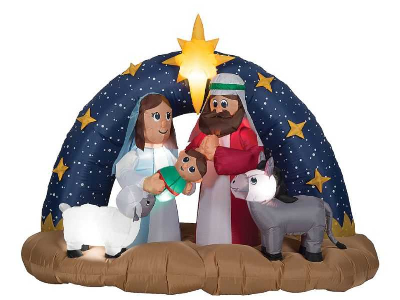 Inflatable Snowy Night Nativity Scene