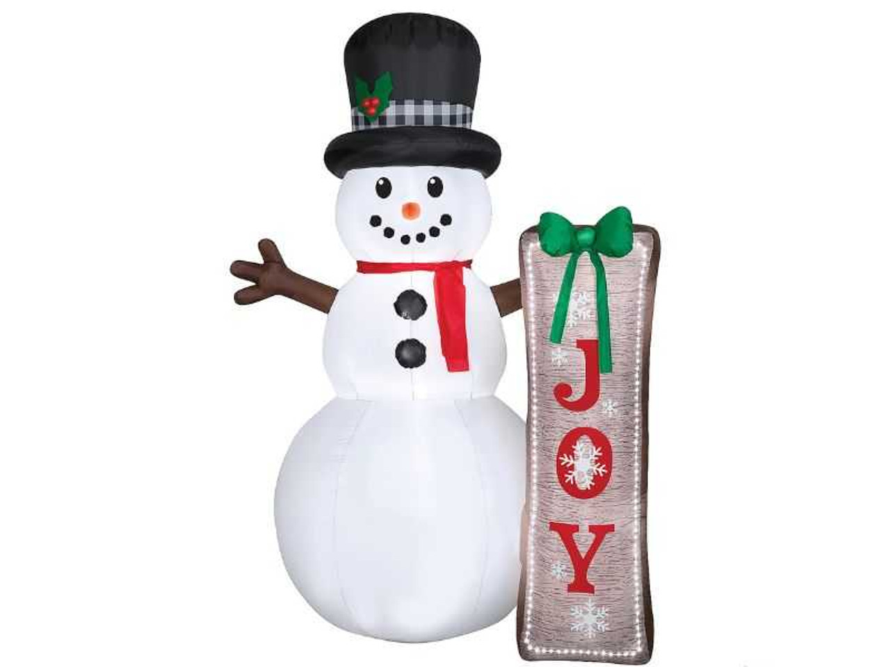 Snowman with Sign LED Lightshow 83in Inflatable