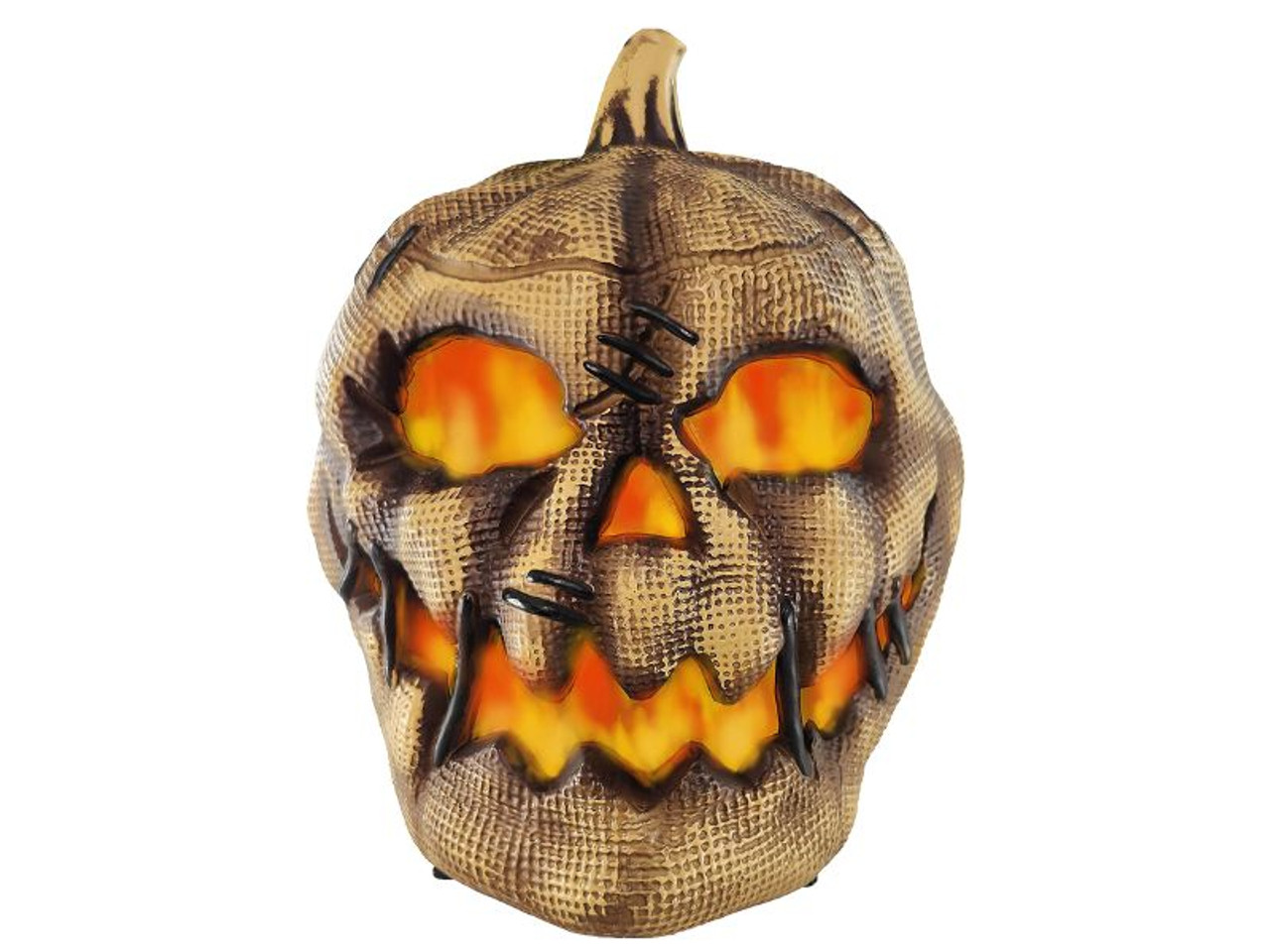 Animated Flaming Burlap Pumpkin