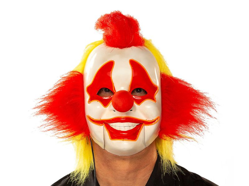 XVHOAB LED Clown Mask Adjustable Halloween Light Up Joker