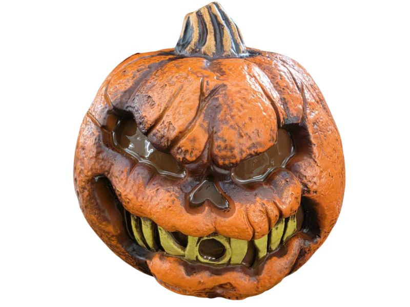 Rotten Flaming Pumpkin With Timer 8" - pumpkin light not turned on