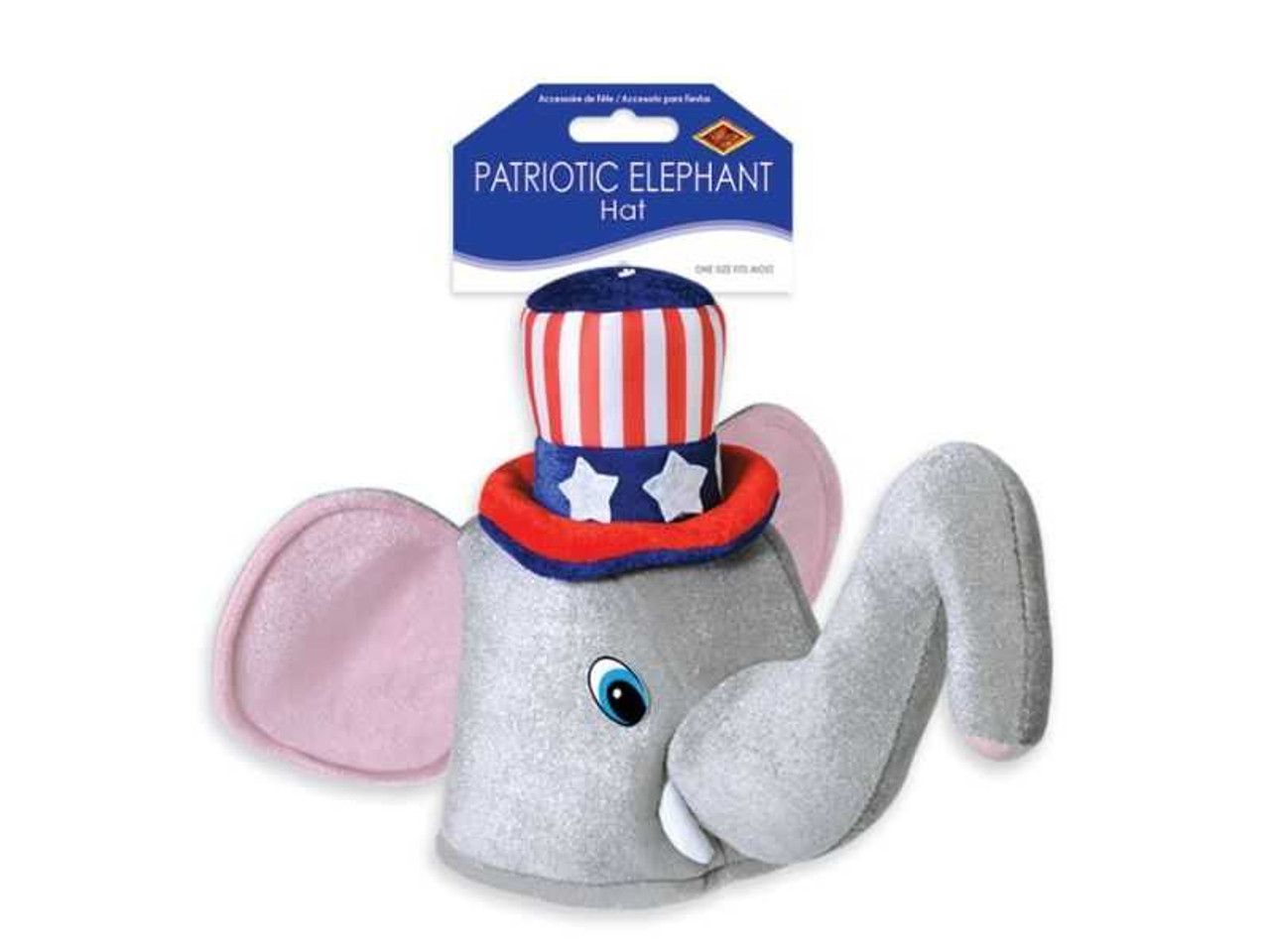 2 Plush Patriotic Elephant Hats