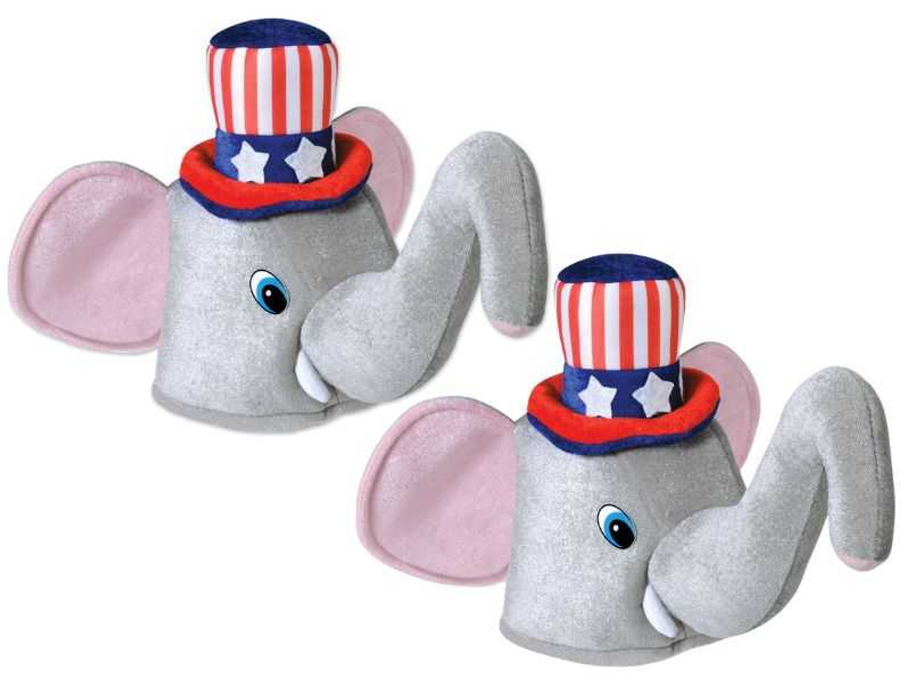 2 Plush Patriotic Elephant Hats