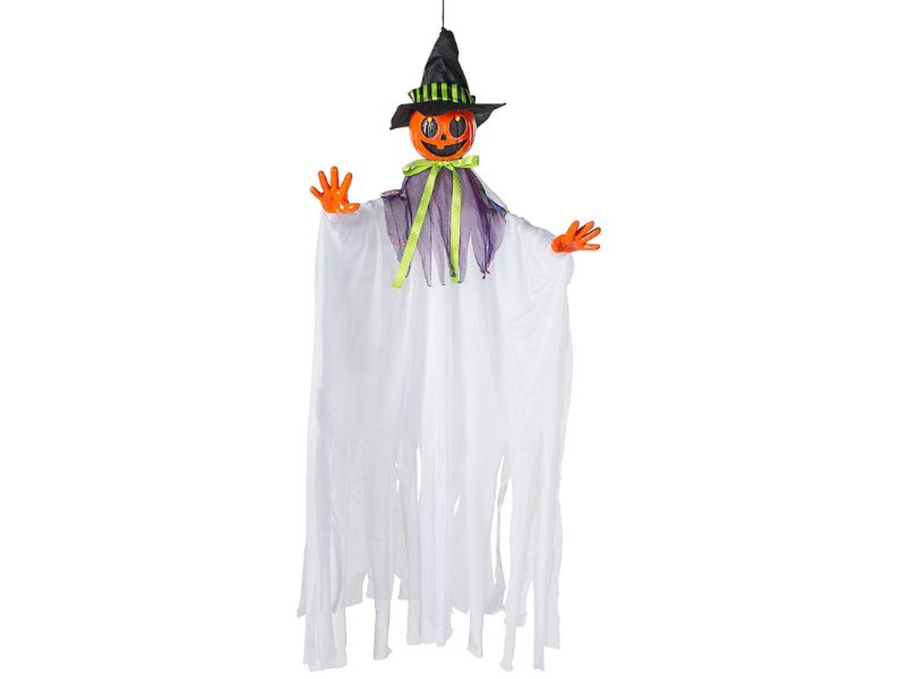 Animated Smiling Pumpkin Scarecrow, 47 1/4" inches