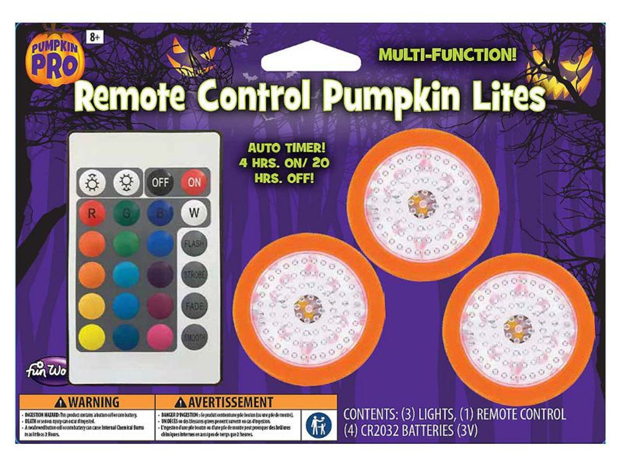 Pumpkin Lights with Remote Control Set Of 3
