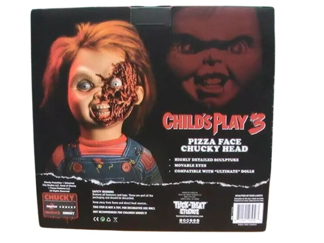 Ultimate Chucky Pizza Face Head - Movable Eyes Decor