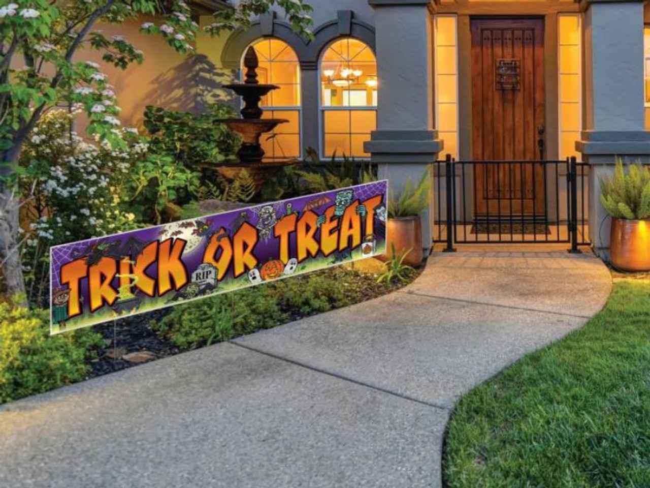 Plastic Jumbo Trick Or Treat Yard Sign