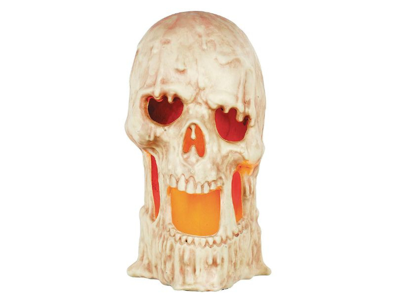 Light-Up Flaming Large Plastic Skull | 20" x 10 3/4"
