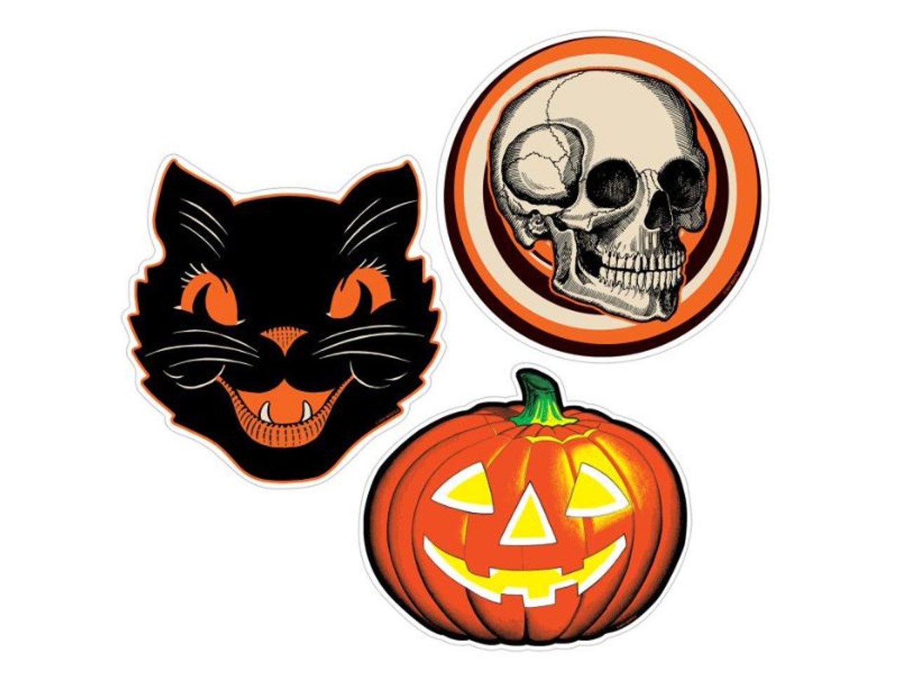 Plastic Vintage Halloween Cutouts | 3 Packs of 3