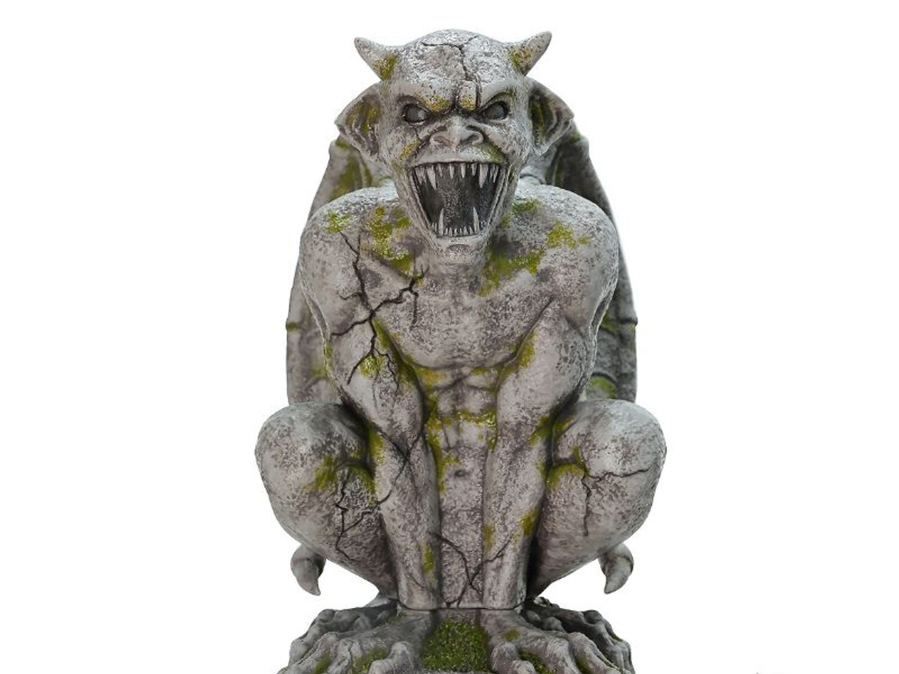 Gargoyle Pillar Animated Prop & 30' Stone Wall Backdrop