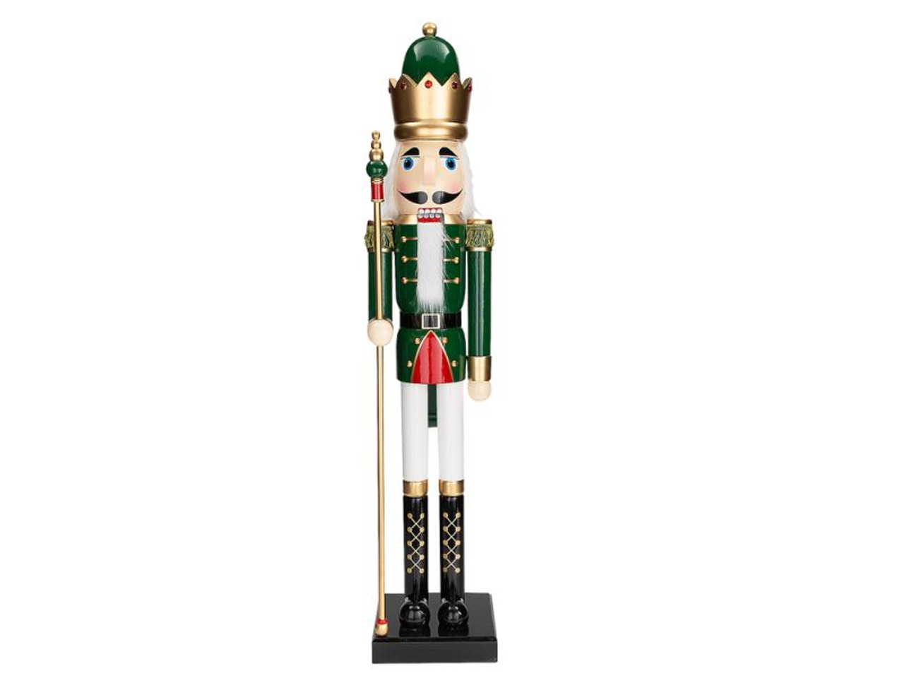 5ft Giant Classic Green Wood Nutcracker with Scepter