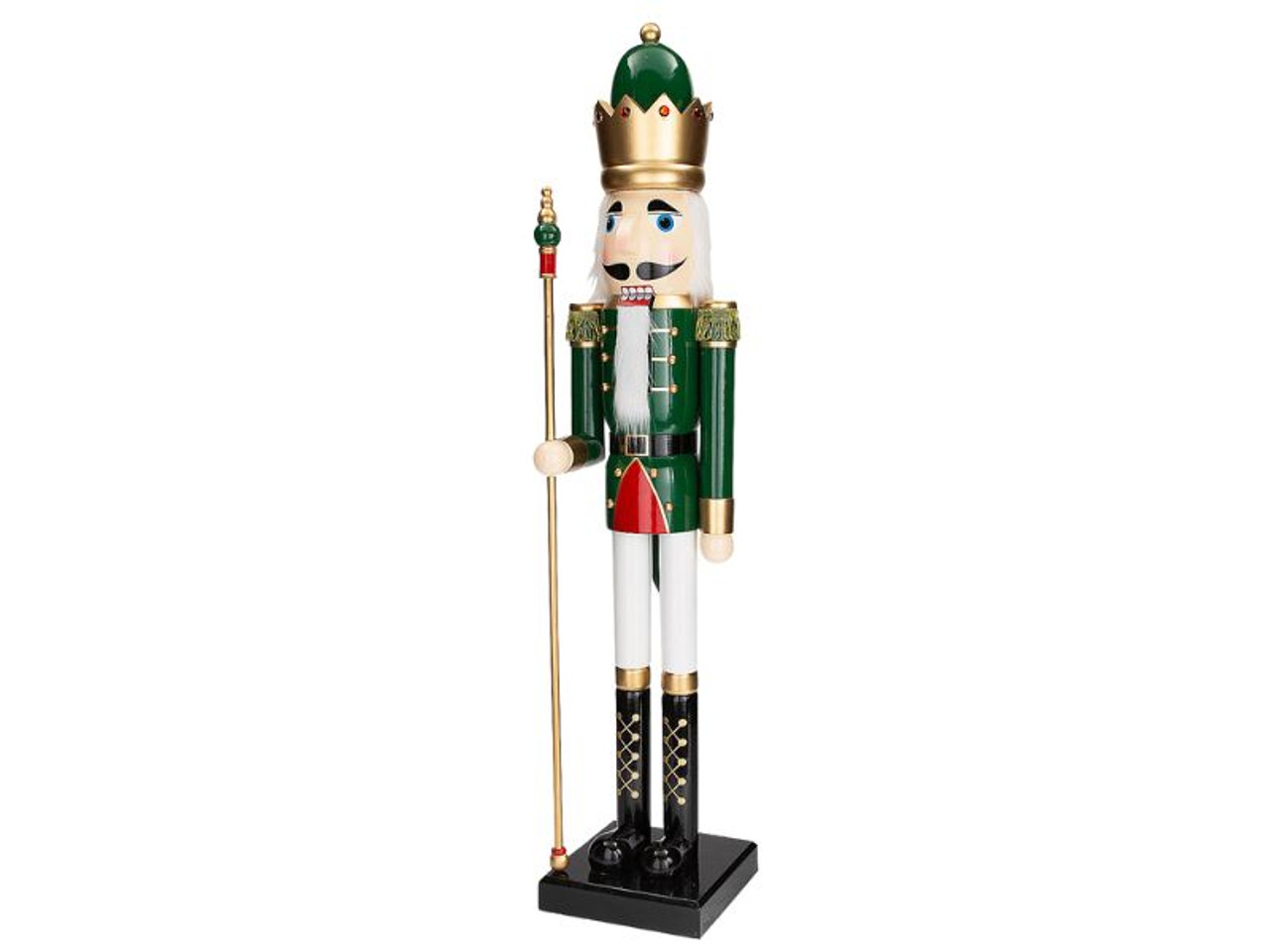 5ft Giant Classic Green Wood Nutcracker with Scepter