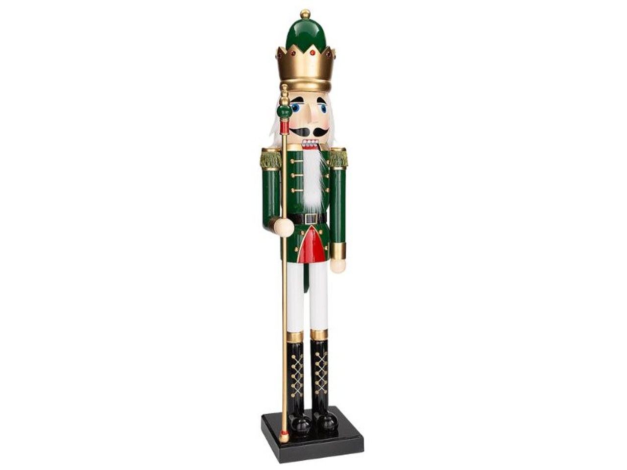 5ft Giant Classic Green Wood Nutcracker with Scepter