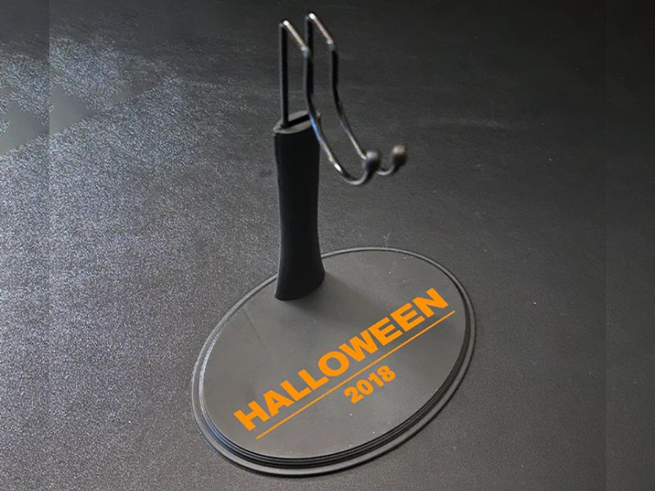 Halloween 2018 Figure Stand - Black Display Base with Orange Logo for Collectible Figures