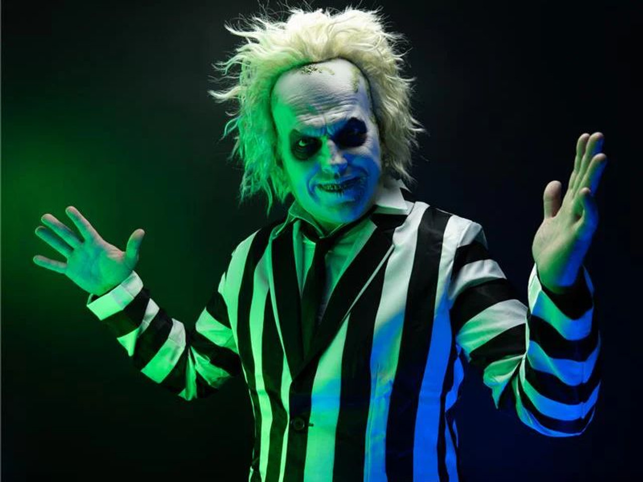 Beetlejuice Costume Mask with Hair - Scary Halloween Disguise
