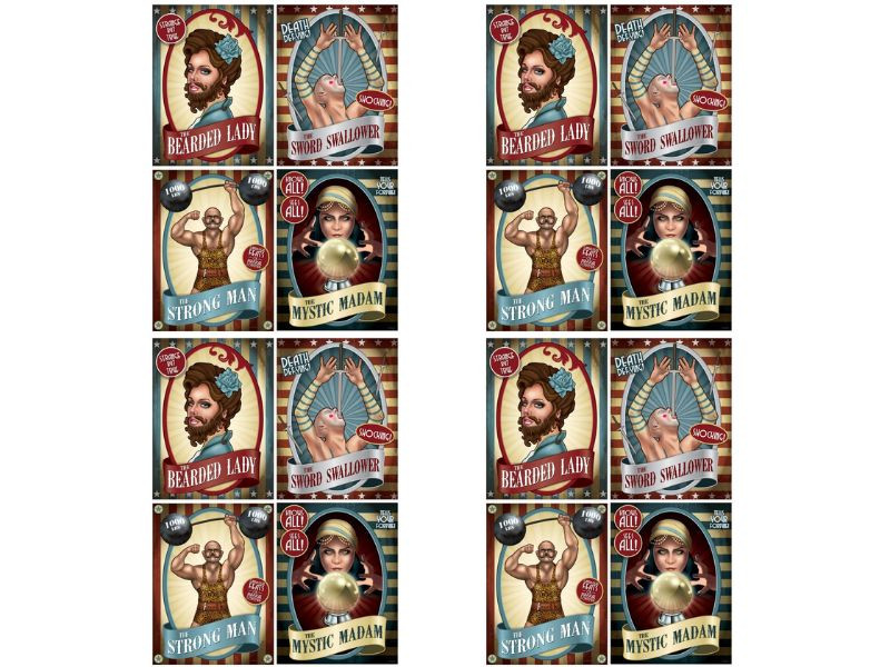 Vintage Circus Poster Cutouts for Carnival Party Decor