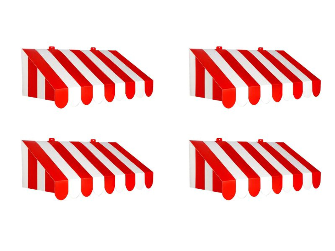 Bulk 3D Red & White Awning Wall Decor - Set of 4