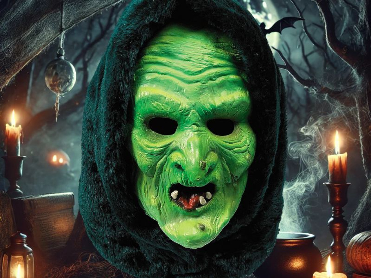 Don Post Witch Mask with Hood