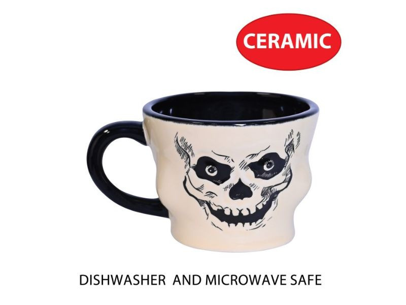 Vintage Halloween Ceramic Skull Mug