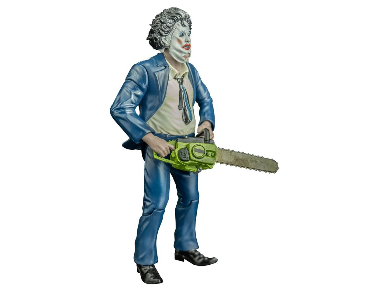 5" Leatherface action figure with chainsaw for horror collectors






