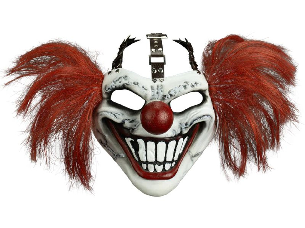 Twisted Metal Sweet Tooth Deluxe Injection Mask with flaming hair

