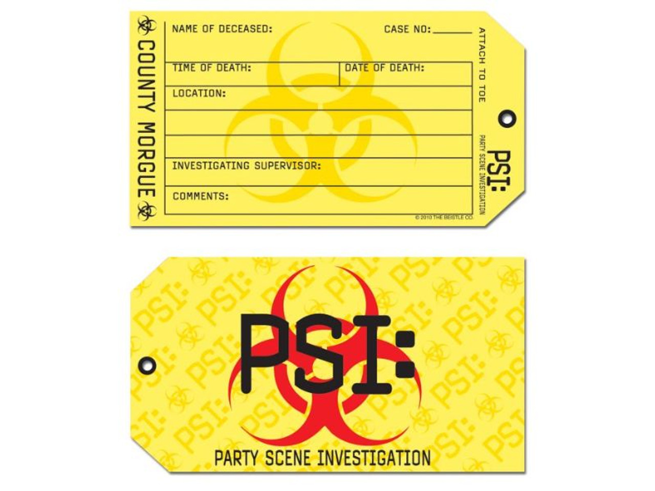 Crime Scene Investigations Toe Tag Invitations - 96 pcs
