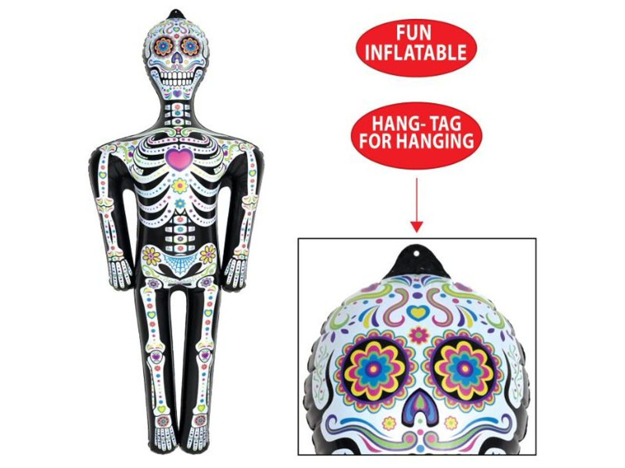 Day Of The Dead Inflatable Skeleton - 2 pcs
