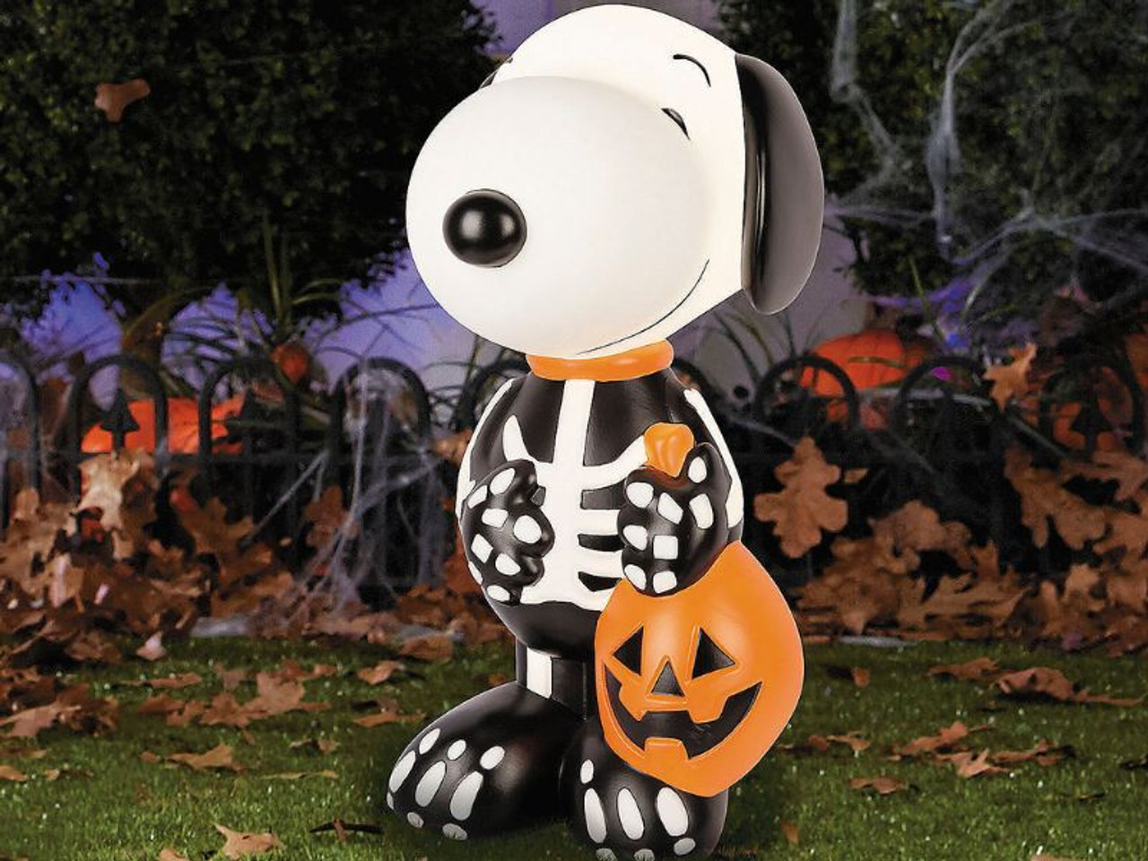 24" Peanuts Snoopy Halloween Skeleton Light-Up Blow Mold