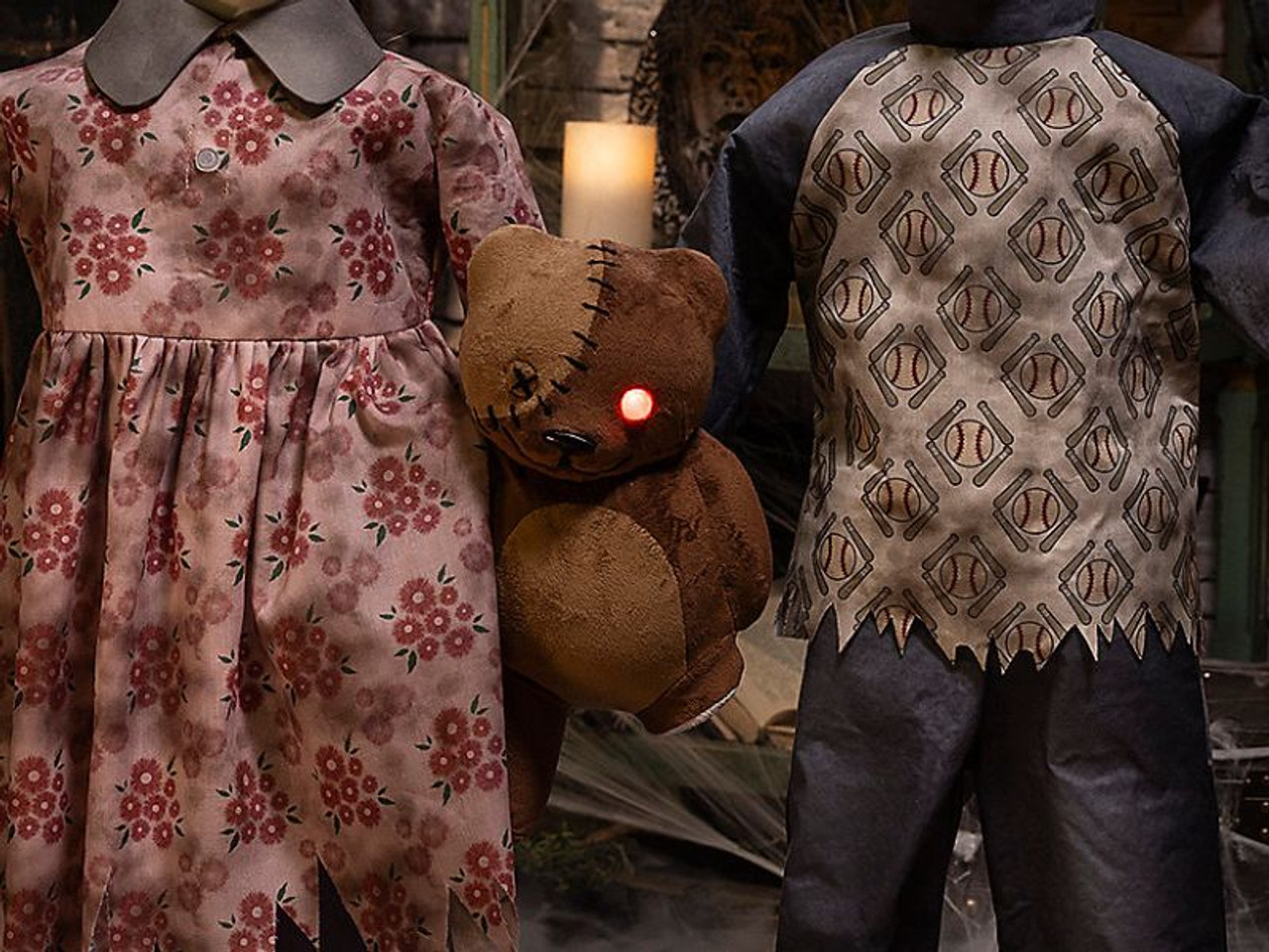 3 Ft. Animated Light-Up Apocalypse Twins with Stuffed Bear