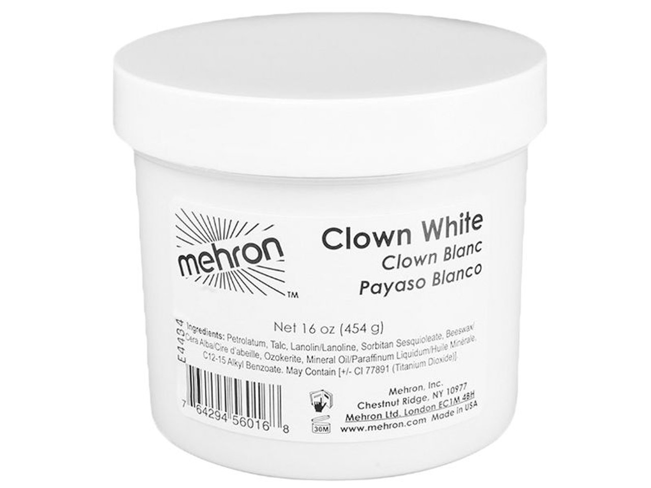 Mehron Clown White Makeup - 16 oz