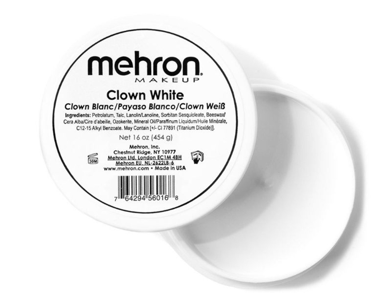 Mehron Clown White Makeup - 16 oz