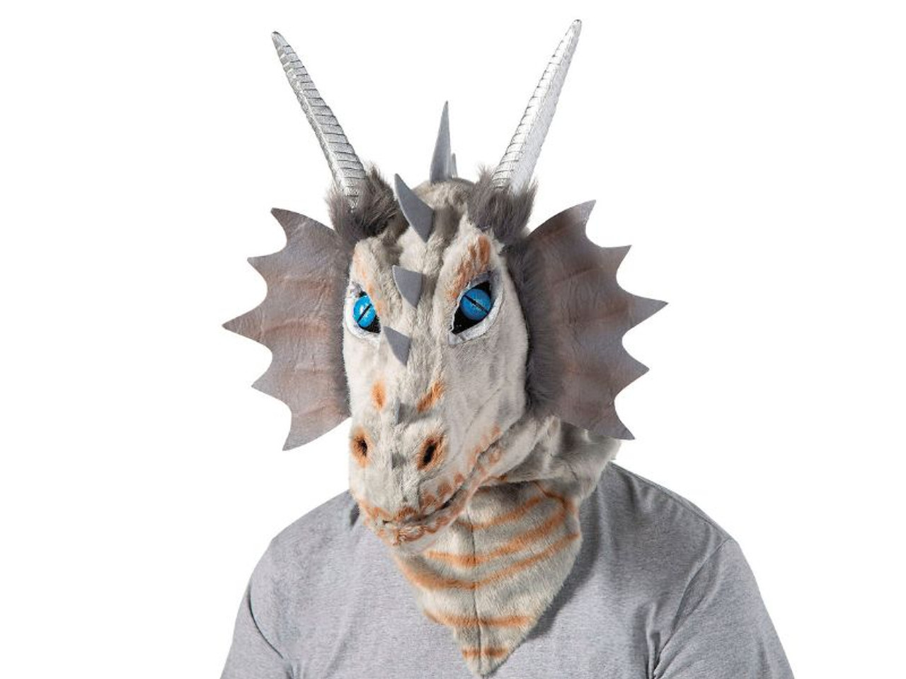 Adults Gray Dragon Moving Mouth Overhead Mask