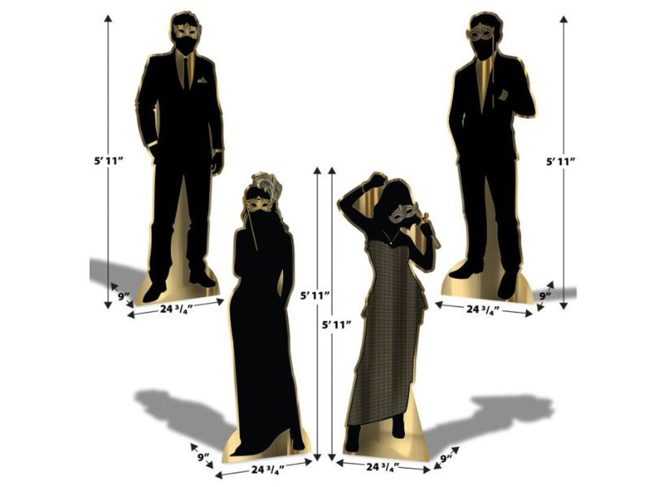Halloween Masquerade Silhouette Stand-Ups