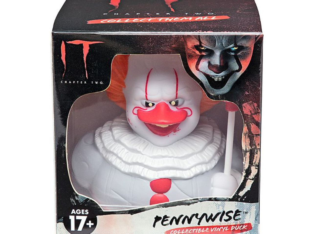 Pennywise the Clown rubber duck collectible with red balloon