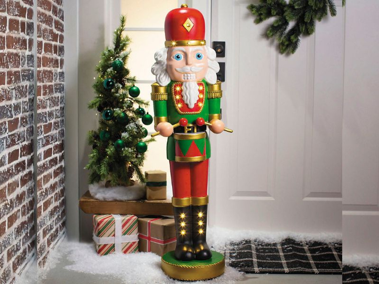 Light-Up Nutcracker with Drumsticks - 4 Ft.