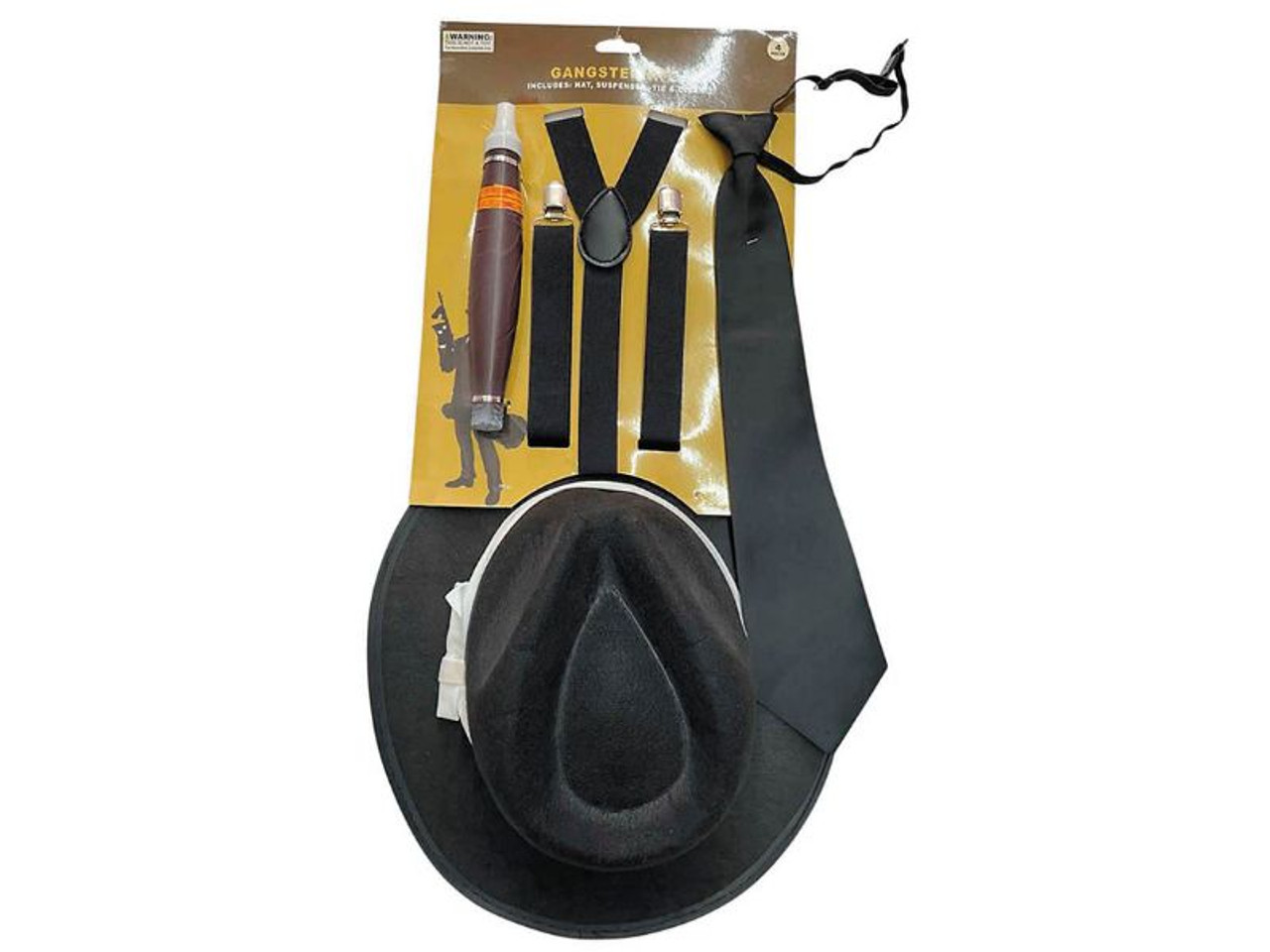 Mobster Gangster Costume Accessory Kit - 4 Pc