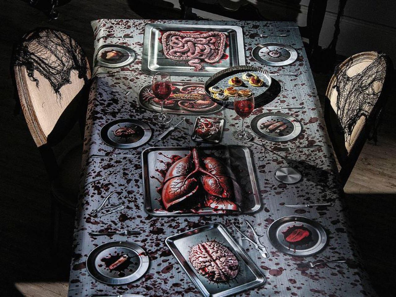 Bloody Body Parts Tablecloth - 6 Ft. 6 3/4"